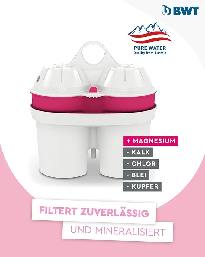 BWT 3-Pack Long Life Mg2+ Cartridge for Water Filters, 120-Liter Capacity