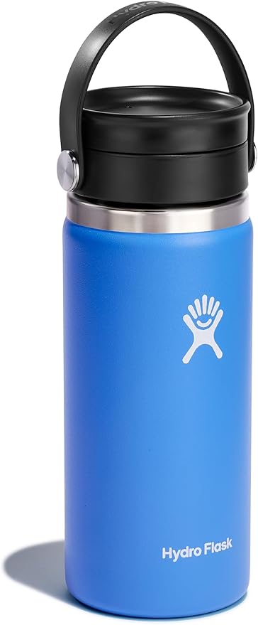 Hydro Flask Stainless Steel Wide Mouth Bottle with Flex Sip Lid and Double-Wall Vacuum Insulation for Coffee, Tea and Drinks