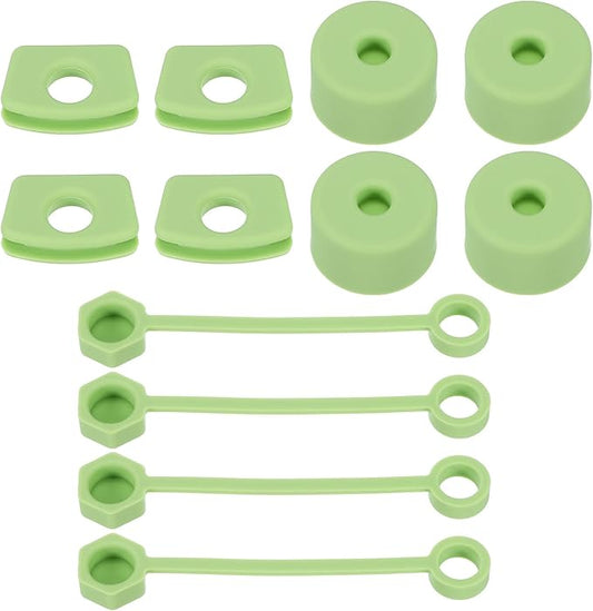 PATIKIL Silicone Spill Stopper for Straw Cup 2.0 40oz/ 30oz, Set of 12 Tumbler Accessories Including 4 Straw Cover Cap, 4 Square Spill Stopper and 4 Round Leak Stopper, Green
