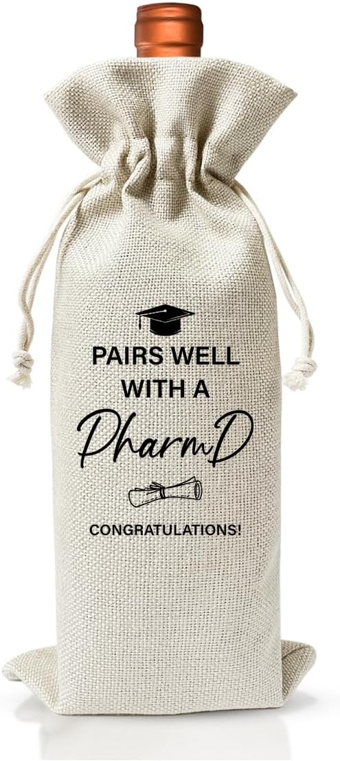 Pharmd Graduation Gift Wine Bag, Pairs Well With A Pharmd, Farewell PHD Gift for Women, Graduation Party Decor, Medical School Graduation Gift, Pharmacist Graduation Gift, Residency Graduation Gift