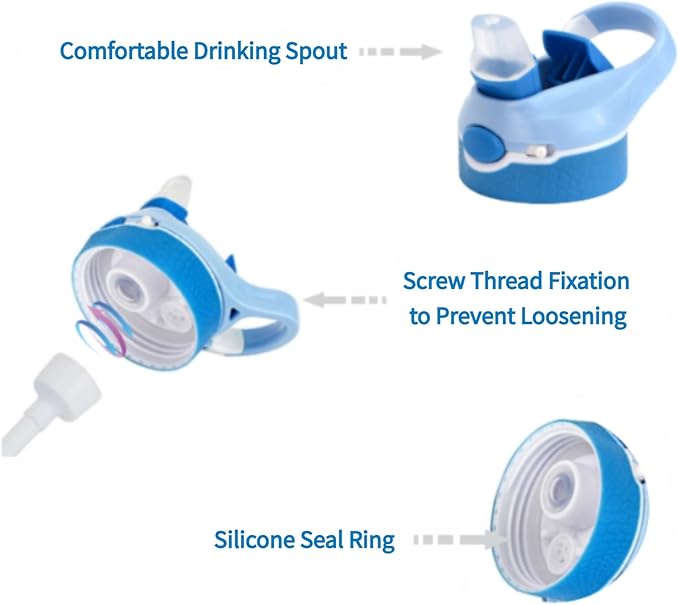 Water bottles with Locking Lid,Travel water bottle,Water bottle with straw,and Sports water bottle with Clip handle- Tritan water bottle(Blue)