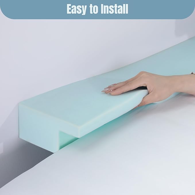 HOMBYS Pillow Wedge for Headboard Gap Close The Gap 0-6", Cut to Fit Gap Filler for King Queen Twin Bed, Wedge Sleeping Pillow, Foam Bed Mattress Gap Filler, 78.7"x6"x3"