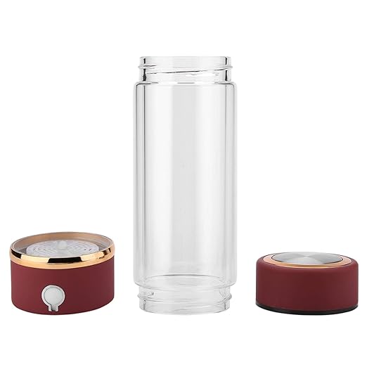 Omabeta 420ml Hydrogen Rich Water Cup Bottle Portable USB Hydrogen Water Generator with Bottom Cushion for Adult Sports Outdoor Office, Rechargeable Portable Glass Hydrogen Water Generator Bottle