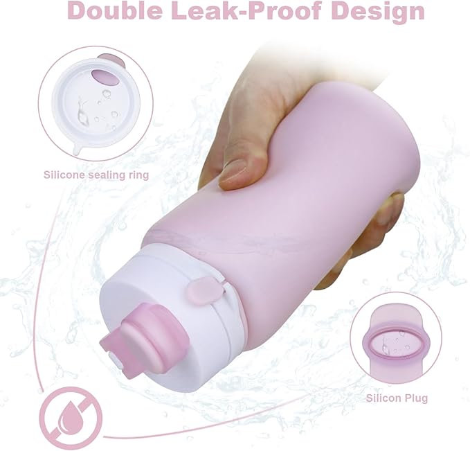 Collapsible Water Bottle, Foldable Water Bottle BPA Free Reusable Lightweight Leak-Proof Travel Silicone Water Bottle for Travel, Gym, Hiking, Office, Camping