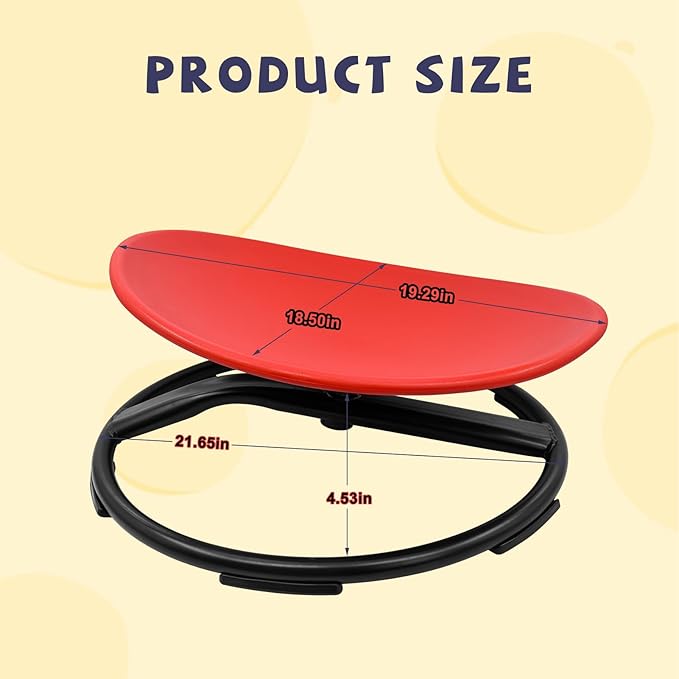 Kids Swivel Chair, Sensory Spinning Toy Chair for Kids, Autism Kids Swivel Chair Training Body Coordination, Improve Physical Coordination Wobble Chair Science Toy for Kids 3-9 (Red)