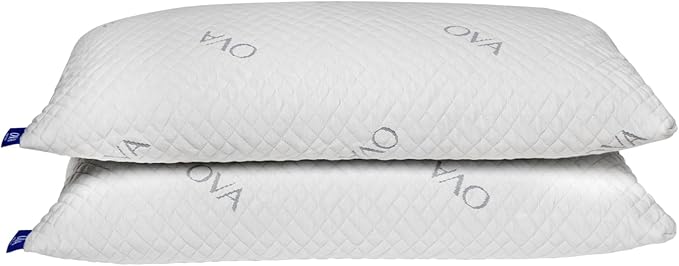 OVA - King Size Tri-blend memory foam hypoallergenic pillow, Cooling cover, Firm or Soft Customizable. Machine washable, 100% Made in The U.S.A. 60 Day Risk free trial! (2 Pack, King)