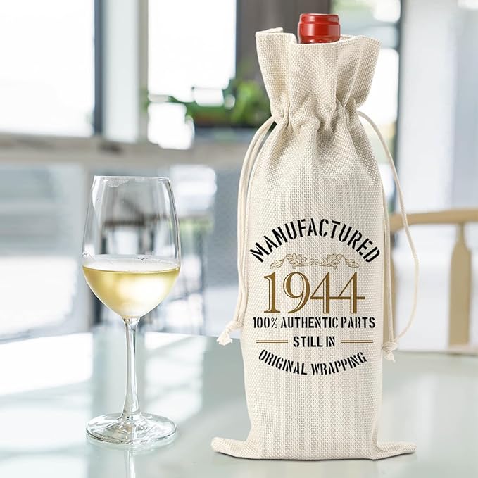 80th Birthday Gifts for Women Men Funny Wine Bag 80th Birthday Party Decorations Favors Happy Anniversary 80 Year Old Gifts for Woman Uncle Aunt Mom Dad Grandparents Wine Gift Bag