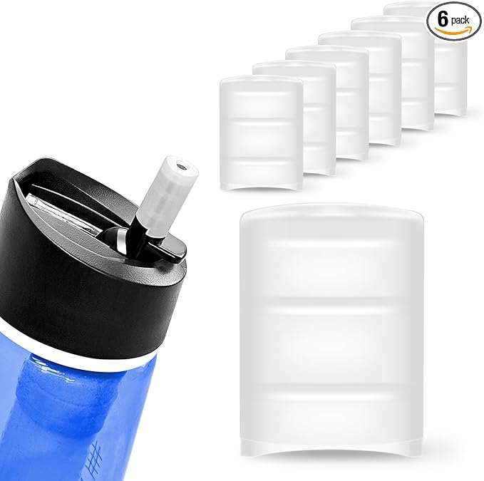 Replacement Mouthpiece Replacement for LifeStraw Go Water Filter Bottle | 6-Pack | BPA Free, Food-Grade, & Soft Silicone | Silicone Caps for LifeStraw Go Lid (Mouthpiece, white)