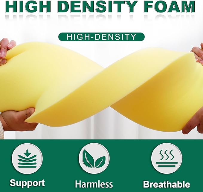 2PCS Neck Pillows for Side Sleepers, Foam Pillows for Sleeping, Head Pillow, Waterproof Faux Leather, Easy to Clean 18x8x3IN / 45x20x8CM (Royal Blue)