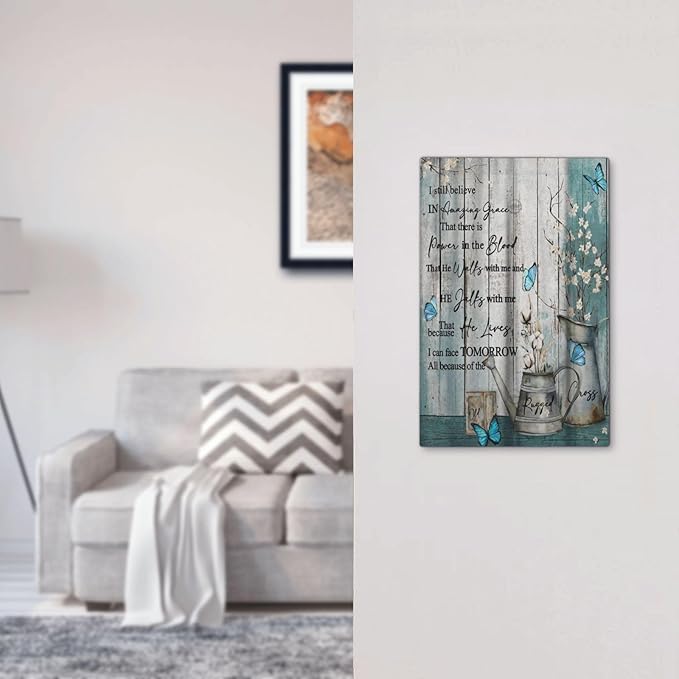 Vintage Teal Butterfly Wood Inspirational Quotes Wood Plank 1 Gang Light Switch Covers No Device Wall Plate Decorative Blank Switchplate Electrical Faceplate for Farmhouse Country Bedroom Decor