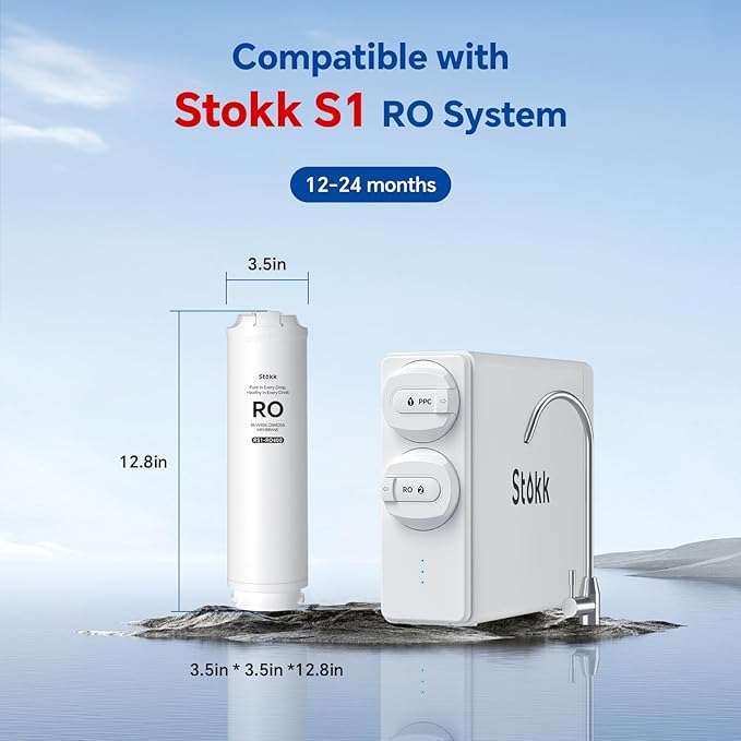 Stokk RS1-RO400 Filter, Replacement for S1 Reverse Osmosis System, 12-24 month Lifetime, Reduce TDS PFAS