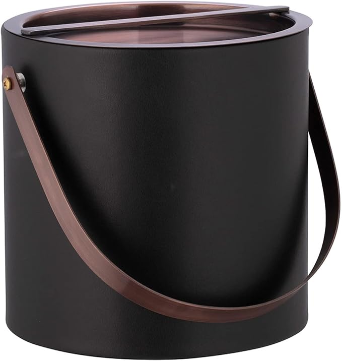 Kraftware 3qt Oil Rubbed Bronze Arch Handle & Bridge Cover: Black Barcelona 3 Quart Ice Bucket