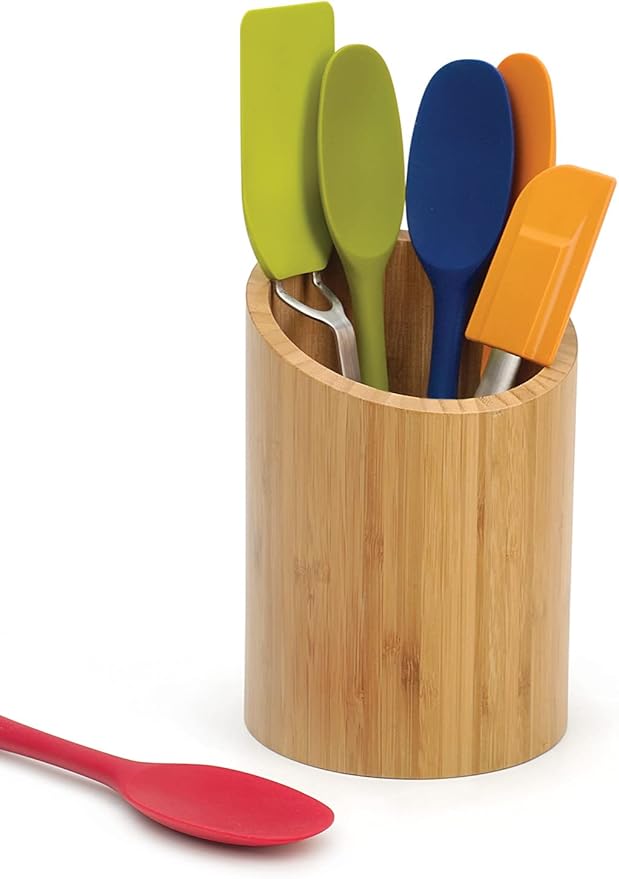 RSVP International Bamboo Collection, Countertop Décor for Kitchen & Tabletop, Tool Holder, 5.5(DIA)x7.75"