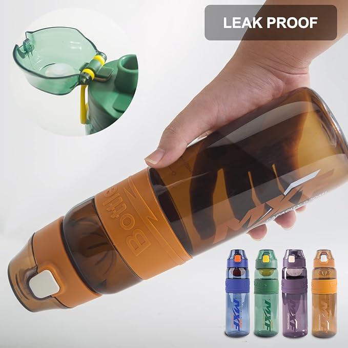 Water bottles,leak proof wide mouth water filter water bottles,Reusable 32 oz water bottles with filter,Safe Transparent plastic for school gym camping travel Green