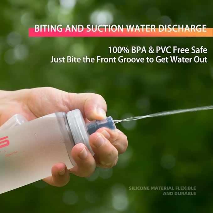 Soft Flasks Soft Running Water Flask Collapsible Soft Water Bottles Small BPA-Free for Sports Hiking Hydration Pack 500 ml/17oz，300 ml/10oz（300ml,red）