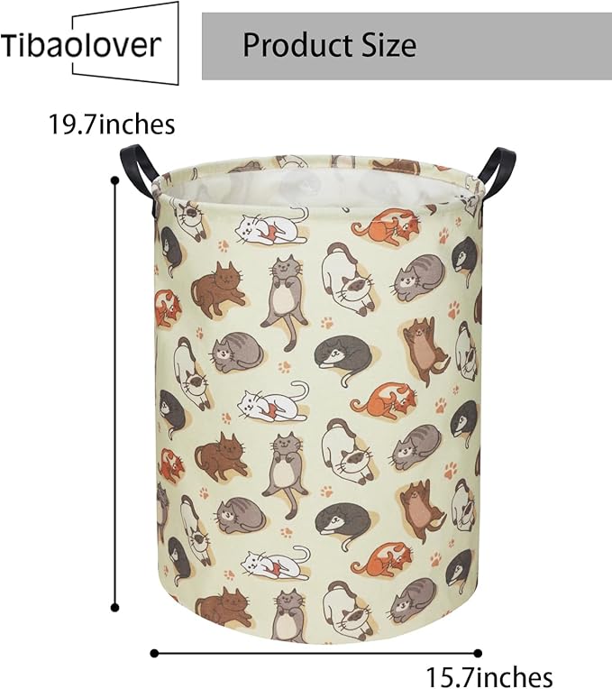 Cats Kids Laundry Basket Baby Hamper Cats Toy Storage Bin for Boys Room Decor Baby Nursery Hamper Gift Baskets for Bedroom Bathroom(Cats)