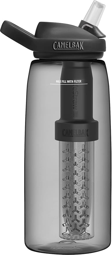 CamelBak eddy+ Water Filter Water Bottle by LifeStraw Integrated 2-Stage Filter Straw - For Hiking, Backpacking, Travel, and Emergency Preparedness
