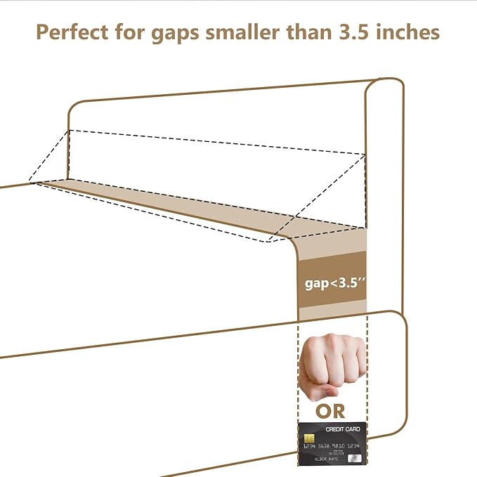 Vekkia Queen Bed Wedge Pillow for Headboard/Wedge Pillow Headboard/Bed Gap Filler/Headboard Pillow,Pillow Wedge for Headboard Gap,Stop Loosing Your Pillows,Phone&Glasses(White 60"x6.5"x4.5")