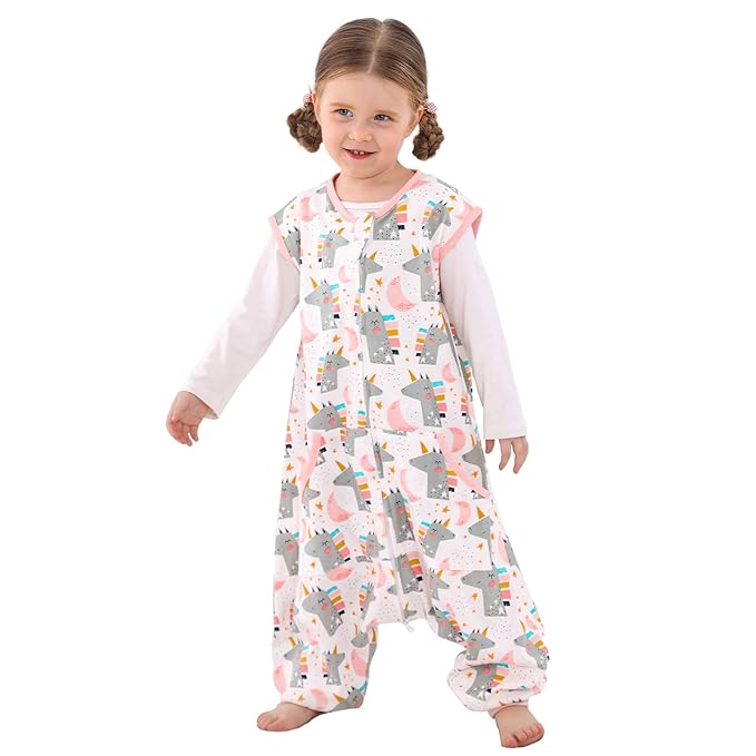 WONDAY Baby Sleep Sack, Sleep Sack 12-18 Months, Sleep Sack Baby Wearable Blanket, Toddler Baby Sleep Sack with Feet, Sleeveless Breathable Sleep Sacks for Baby Boys or Girls