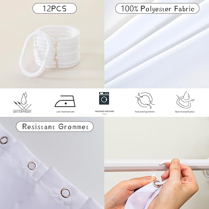 AILONEN Moth Shower Curtain for Kids Girls Boys, Boho Sun Moon with Mushroom Shower Curtains for Bathroom,Natural Plants Shower Curtain Set with Hooks,72" W*84" H