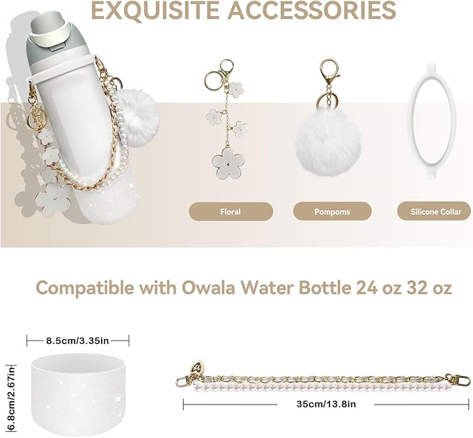 Water Bottle Handle Strap Compatible for Owala Accessories Compatible for Owala Boot Compatible for Owala Charms- Convenient, Stylish & Durable Hydration Solution for On-the-Go 24oz 32oz