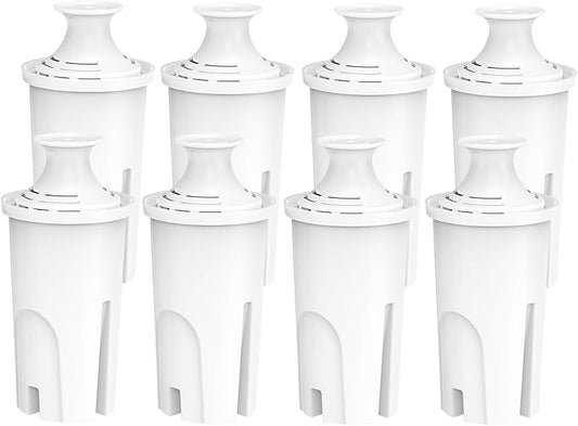 Replacement Filters for All Brita® Pitchers and Dispensers, Fits Brita® Classic OB03, Mavea® 107007, and More, Material NSF/ANSI 42 Certified, Last Up to 2 Months or 40 Gallons (Pack of 8)