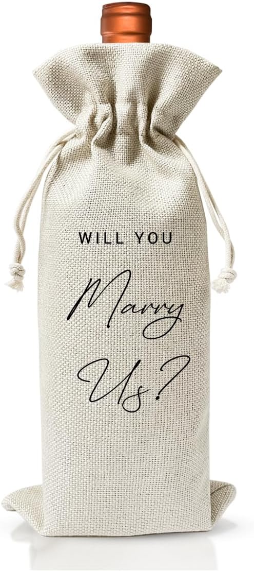 Wedding Officiant Gift Wine Bag, Pastor Appreciation Gift, Bridesmaids Proposal Gift, Engagement Gift for Bridal, Wedding Party Supplies Favors, Officiant Gift Idea, Cotton Linen Wine Bag