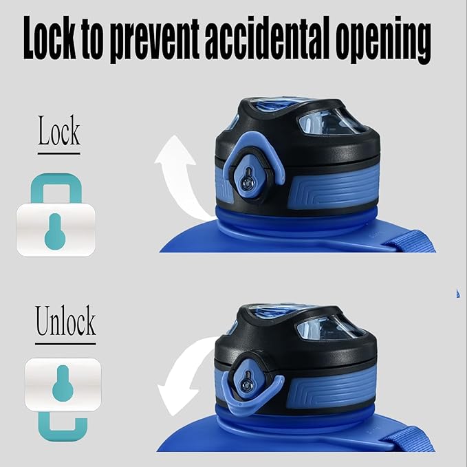 Sports Water Bottle, 63 Oz/1800mL, Leak Proof BPA Free Travel Outdoor For Men Women (Gradient_Blue)