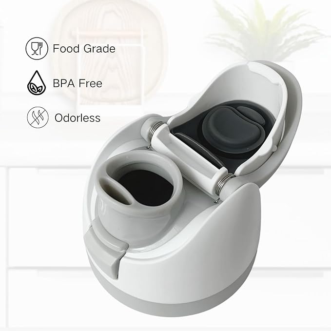 Replacement Cap for Owala Freesip, One Button Water Bottle Top Replacement Cap Compatible with Owala Cup, Replacement Accessories for Owala Free Sip 16oz 24oz 32oz 40oz, BPA-Free No Leak, Gray