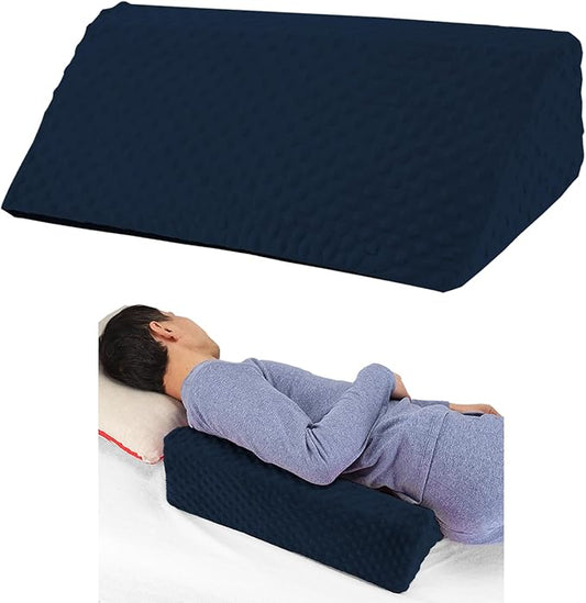 Wedge Pillow for Side Sleeping, Body Positioning Foam Wedge Pillow, Side Wedge Pillow for Sleeping Non-Slip Back Positioning Pillow for Bed Sore Wedge (Dark Blue)
