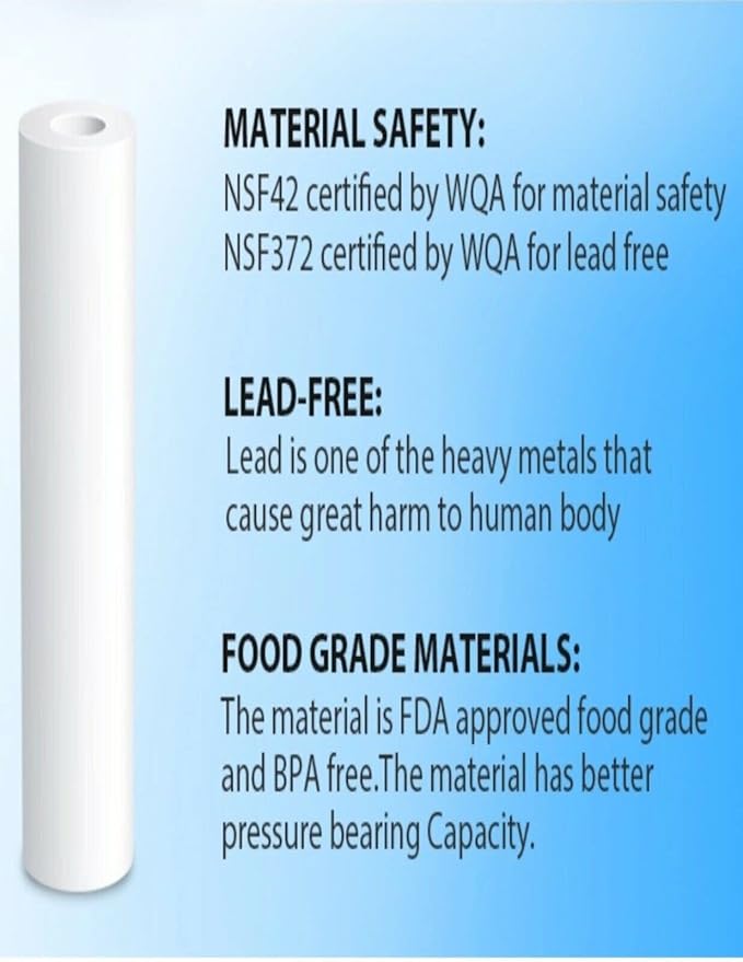 CFS – 1 Pack Water Filter Cartridge Compatible with EQ-PFC.35 Model & 4 Pack Sediment Pre-Filters compatible with EQ-304 Model – Whole House Replacement Water Filter System, White