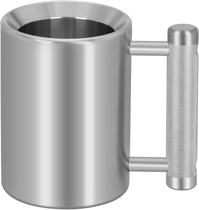 Heavy Mug 8KG/18LB 10.5OZ Stainless Steel Dumbbell Cup,Overweight Sports Water Cup Men and Women Home Gym,Gym Workout Coffee Enthusiast Gift