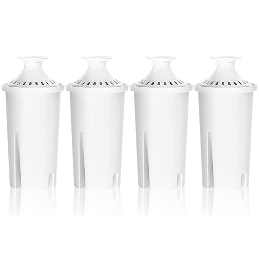 Overbest NSF Certified Pitcher Water Filter, Replacement for Brita® Pitchers and Dispensers, Brita® Classic 35557, OB03, Mavea® 107007, and More, Includes 4 Filters