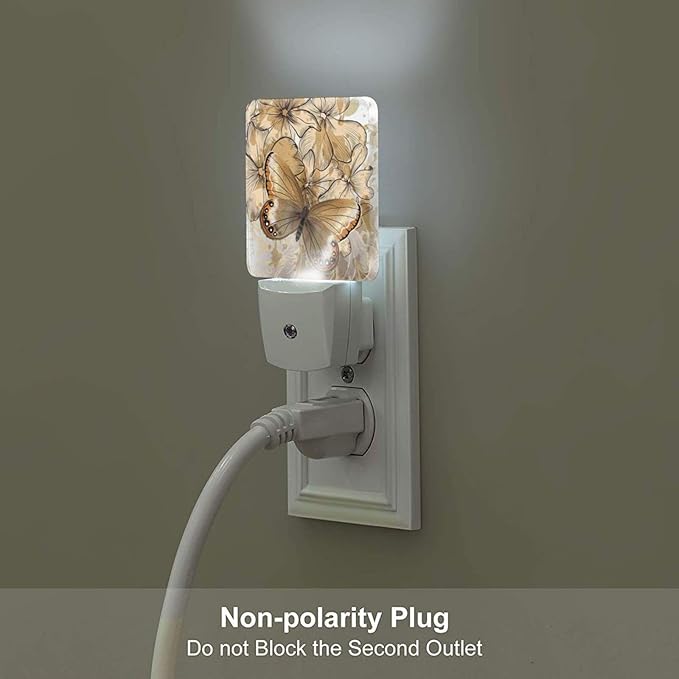 Funny Butterfly Plug in Night Light Plug into Wall LED Nightlight Auto Sensor Dusk to Dawn lamp for Girls Kids Room Bedroom Bathroom Nursery Kitchen Hallway Stairs