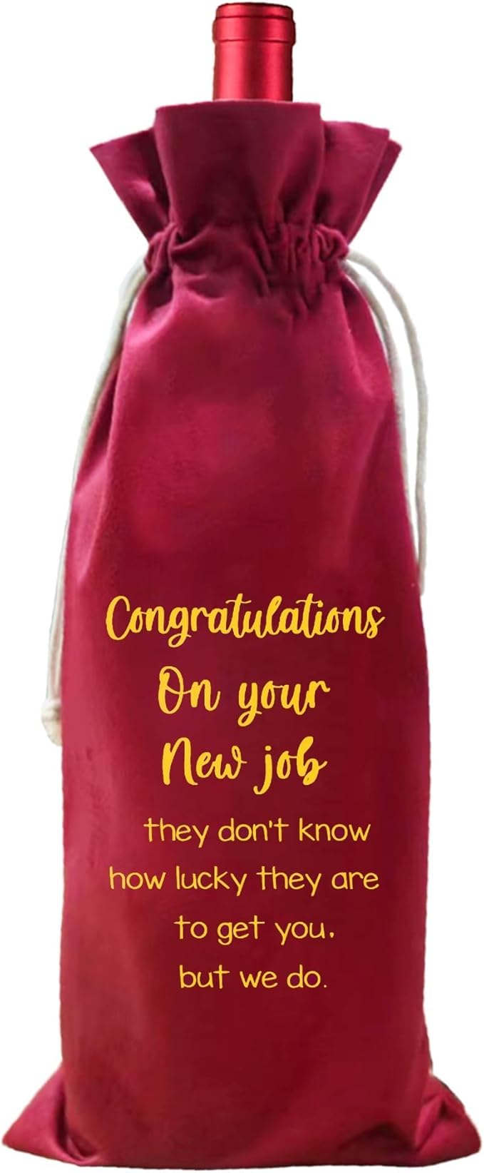 LANBAIHE New Job Gifts Wine Bag, Promotion Gifts, Congratulationg On New Job, Coworker Leaving Gift, Going Away Gifts for Coworker Women Men- Pairs Well With New Job Gift (New Job-Red)