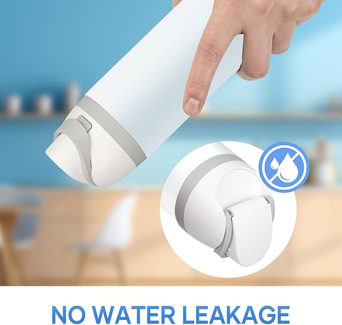 Replacement Lid for Owala Freesip, One Button Water Bottle Top Lid Compatible with Owala Cup 16oz 24oz 32oz 40oz, BPA-Free Replacement Accessories for Owala Free Sip (Ash White)