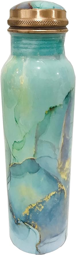Kunal Green Copper Water Bottle 34 Oz,Joint Free-Ayurveda Health For Travelling Purpose Copper Vessel for Drinking Water Bottle, Yoga, Christmas Gift,Birthday Gift, Wedding Gift- Capacity 1000 Ml