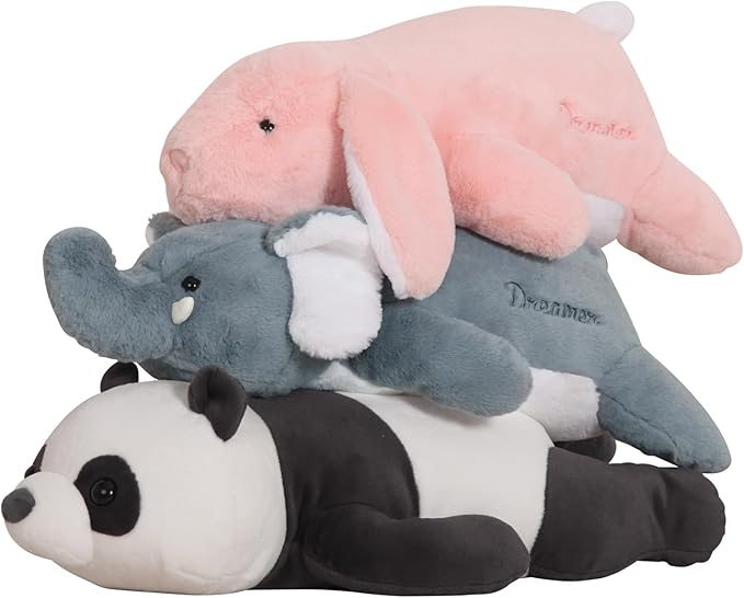 24 inch Cute Giant Weighted Elephant Plush Soft Body Pillow, Large Grey Elephant Weighted Stuffed Animals Toys plushies, Gift for Kids Girls and Boy, Birthday