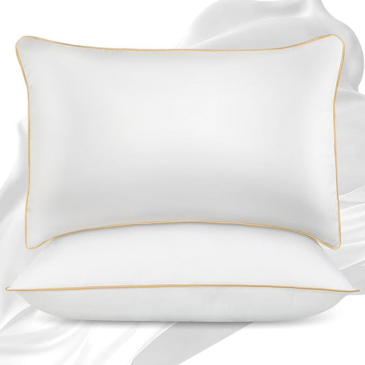Bed Pillows Queen Size Set of 2 - Down Alternative Bedding White, Cooling Hotel Quality 20 x 30, Sleeping Pillow for Back, Stomach or Side Sleepers