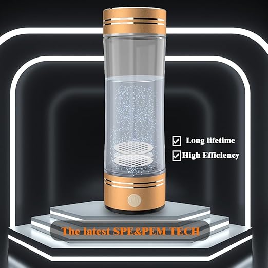 Hydrogen Water Bottle Hydrogen Alkaline Water Generator Ionizer Hydrogen Rich Water Maker Machine with SPE and PEM Technology 500ml/17Fl oz