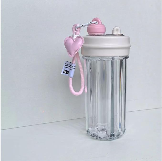 Creative Water Cup,One Cup of Two Different Drinks Two Straws Couple 850ml Outdoor Drinking Cup for Camping Hiking Backpacking Travel Office