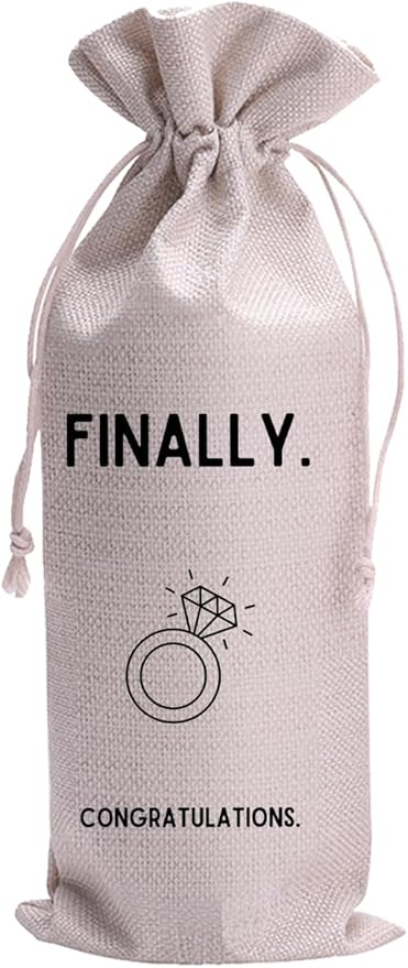 Finally Engaged Mr and Mrs Wedding Gift Engagement Gift Bag For Couples bride/him/her Newly Engaged Gift Wine Tote Bridal Shower Gift