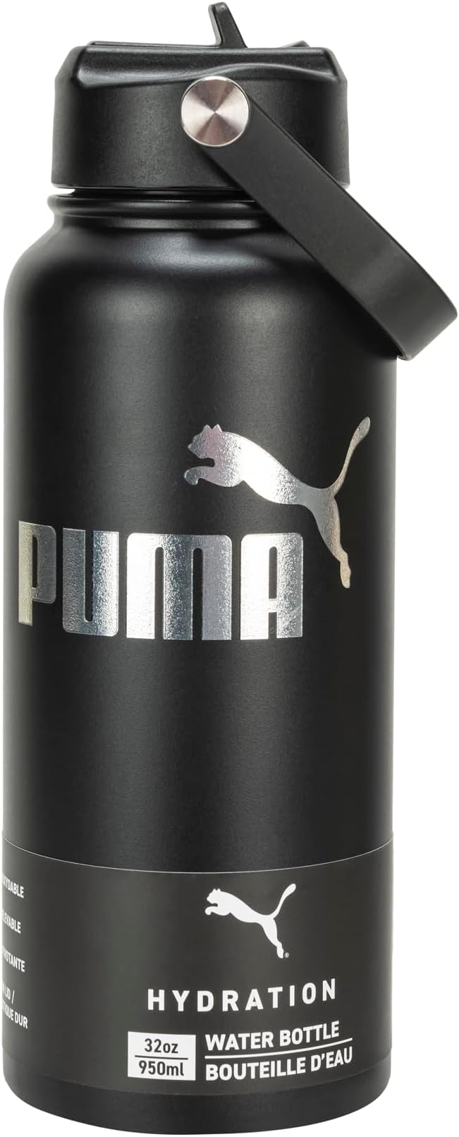PUMA Evercat 32 oz Honor Flip Top Bottle, Black, OS