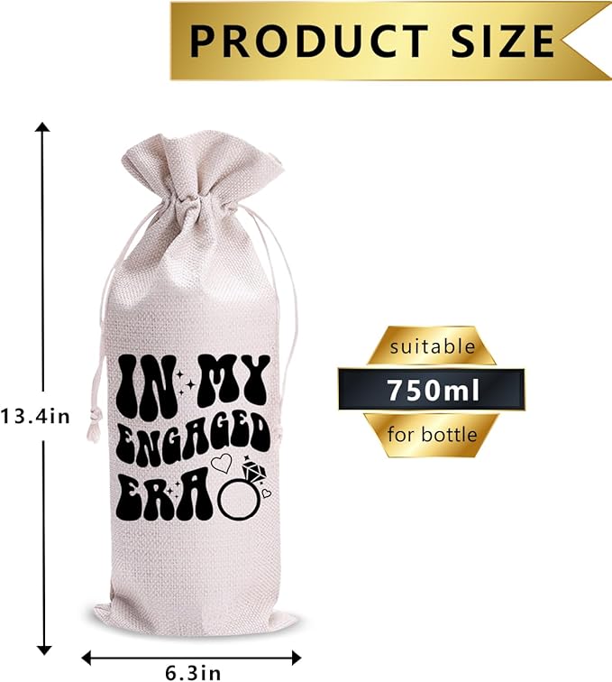 In My Engaged Era Wedding Gift Engagement Gift Bag For bride/him/her Newly Engaged Gift Wine Tote
