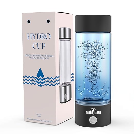 Hydrogen Water Bottle 2024, Hydrogen Water Bottle Generator with SPE PEM Technology Water Ionizer, Three Minute Rapid Electrolysis (Black)