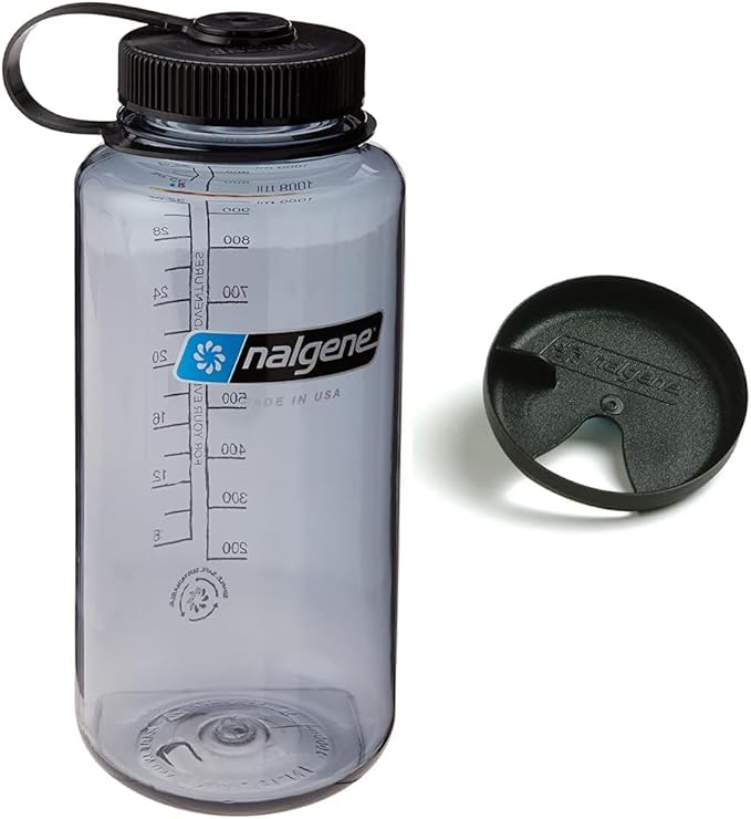 Nalgene Sustain Tritan BPA-Free Water Bottle Made with Material Derived from 50% Plastic Waste, 32 OZ, Wide Mouth