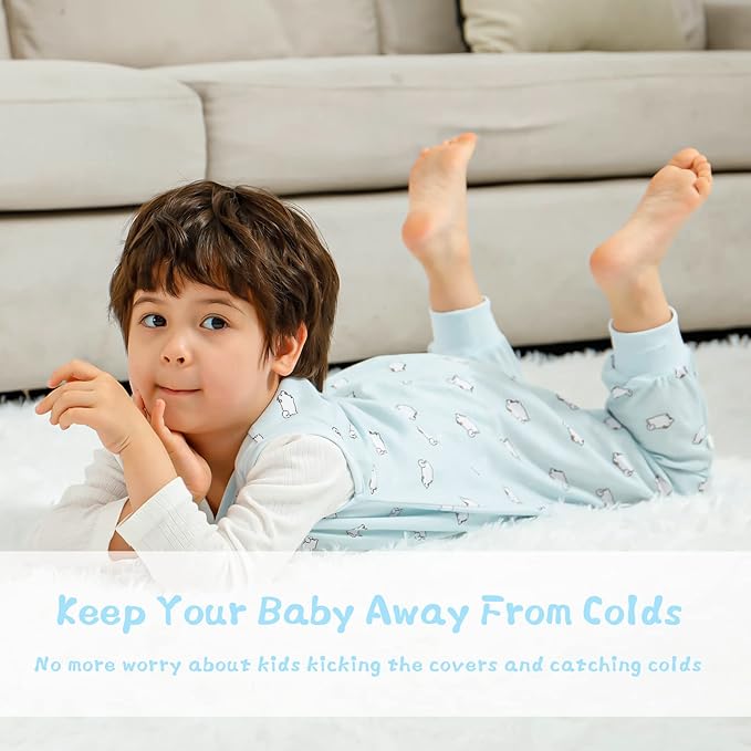 WONDAY Baby Toddler Sleep Sack, Sleep Sack 3t-5t, Sleep Sack Baby Wearable Blanket, Baby Sleep Sacks with Feet, Sleeveless Soft Sleep Sacks with Legs for Toddlers