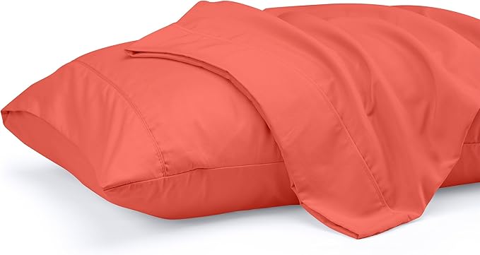 Utopia Bedding King Pillow Cases - 2 Pack - Envelope Closure - Soft Brushed Microfiber Fabric - Shrinkage and Fade Resistant Pillow Covers 20 X 40 Inches (King, Coral)