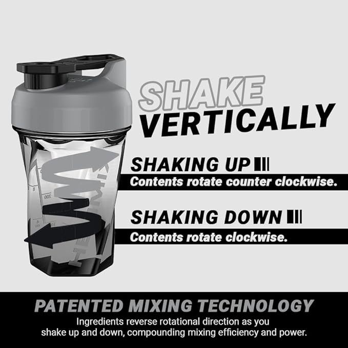 HELIMIX 1.5 Vortex Blender Shaker Bottle Holds Upto 20oz | No Blending Ball or Whisk | USA Made | Portable Pre Workout Whey Protein Drink Shaker Cup | Mixes Cocktails Smoothies Shakes | Top Rack Safe