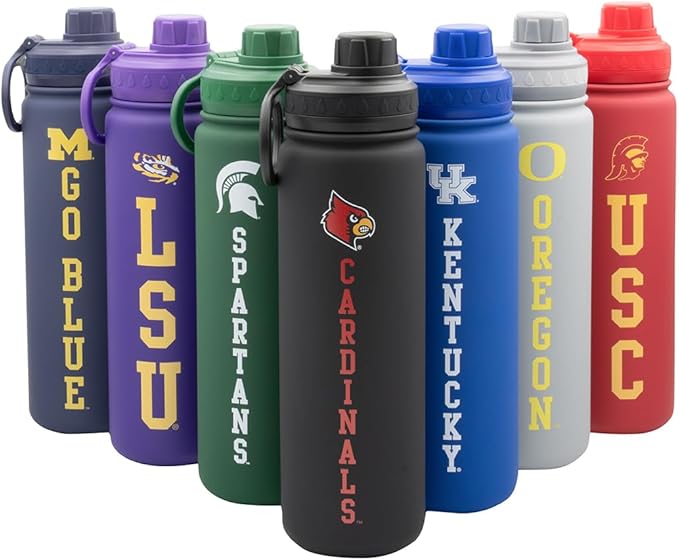 University of Louisvile Water Bottle - Black Double Walled Stainless Steel 24 oz Keeps Drinks Cold or Hot